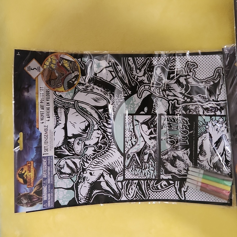 JURASSIC PARK FOUR IN ONE POSTER BOARDS WITH MARKERS.